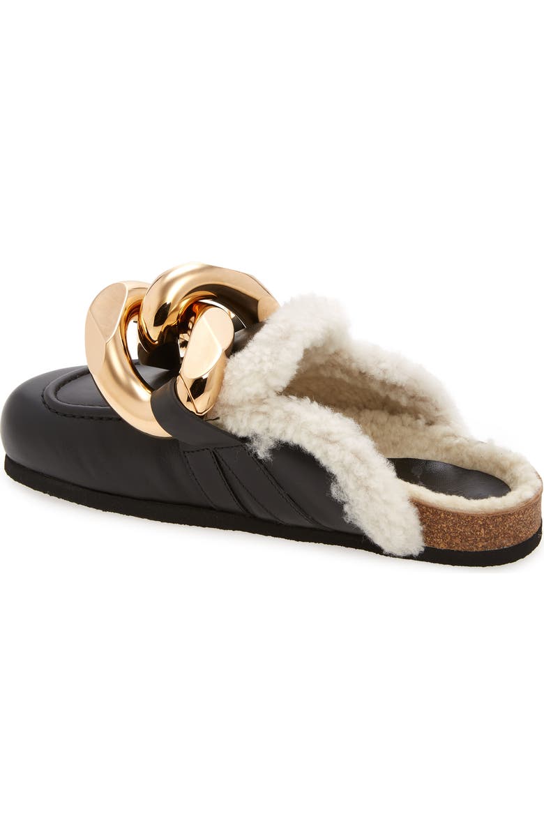 JW Anderson Chain Link Genuine Shearling Loafer Mule, Alternate, color,