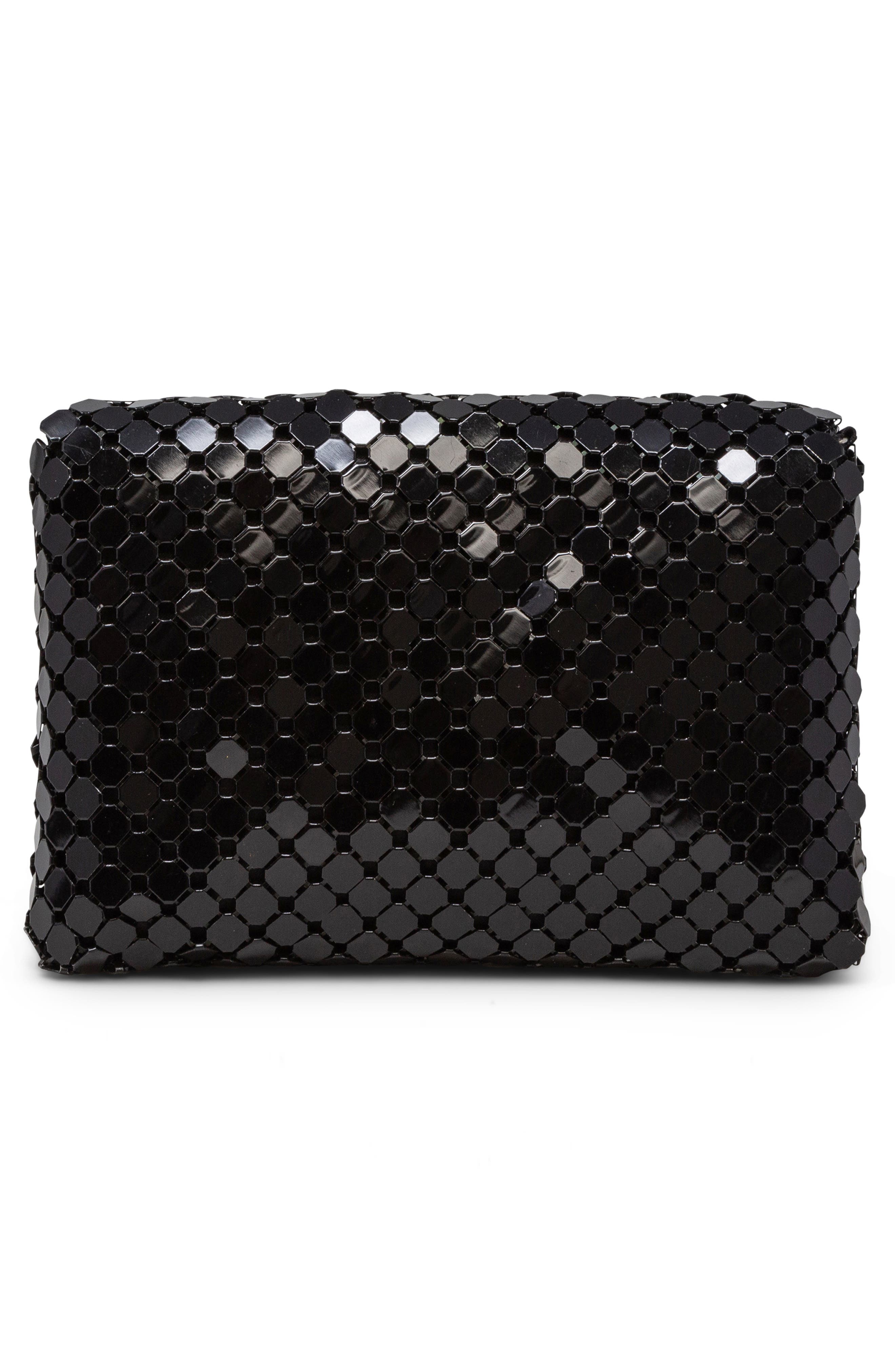 Jessica McClintock Gemma Crystal Embellished Metal Mesh Clutch, Alternate, color, 