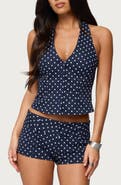 EDIKTED Twyla Dot Halter Top