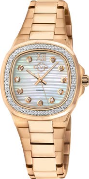 GV2 Potente White Mother of Pearl Dial Diamond Bracelet Watch, 33mm - 0.132ct.