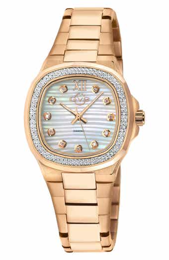 Potente White Mother of Pearl Dial Diamond Bracelet Watch, 33mm - 0.132ct.