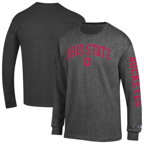 Men's Champion Charcoal Ohio State Buckeyes Arch Over Logo Long Sleeve T-Shirt