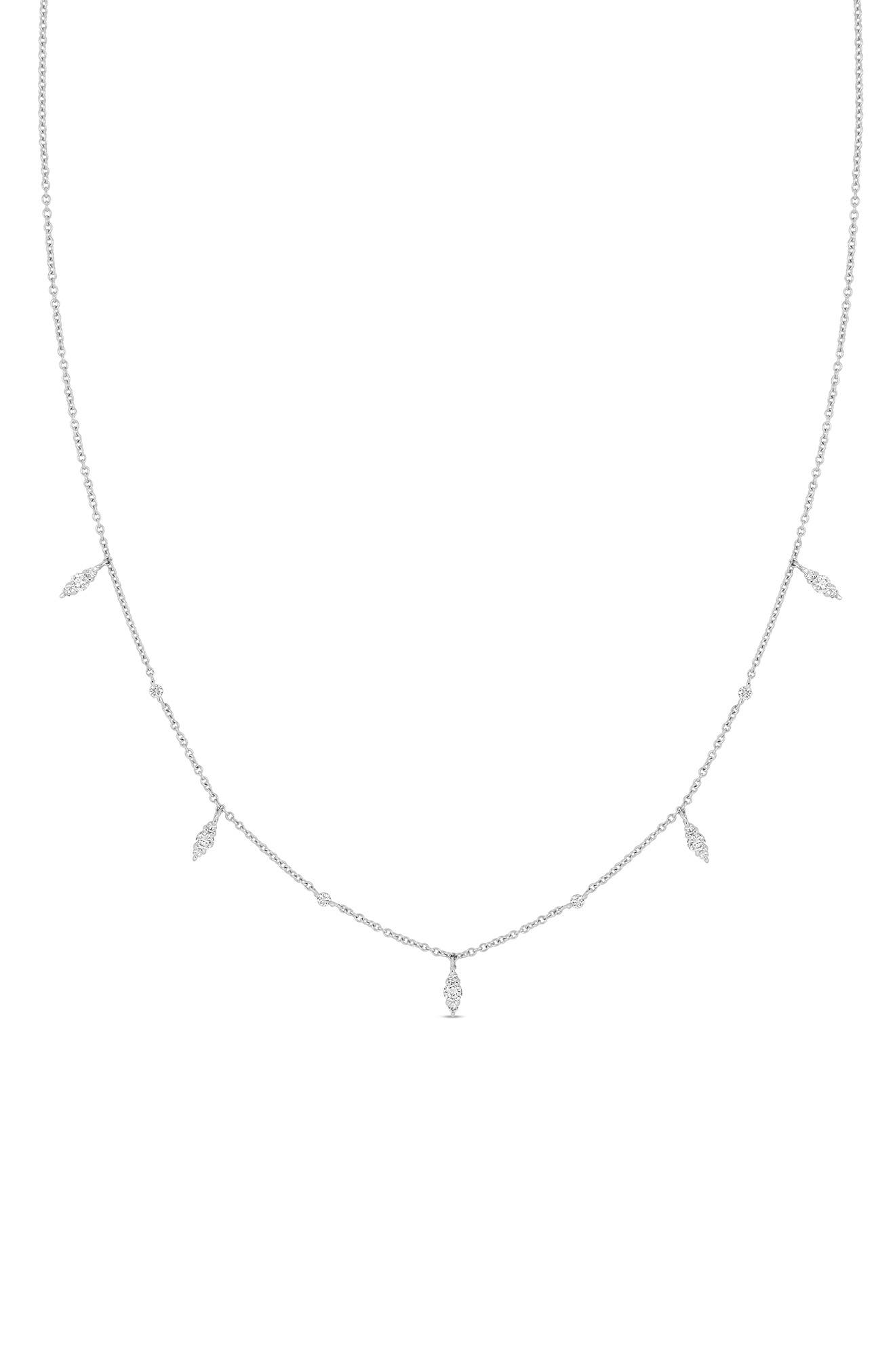 Bony Levy Liora 18K White Gold Diamond Station Necklace