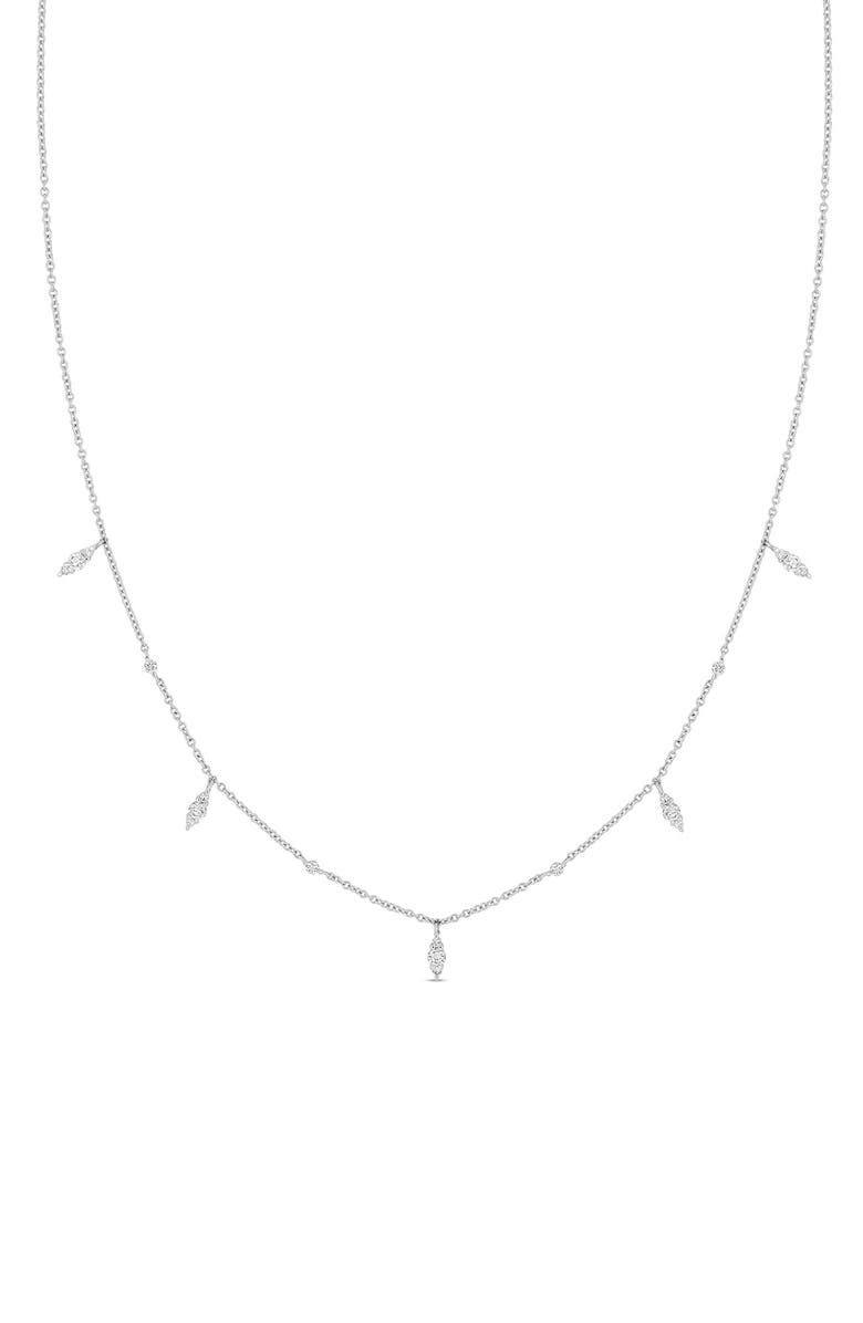 Bony Levy Liora 18K White Gold Diamond Station Necklace, Main, color, 18K White Gold
