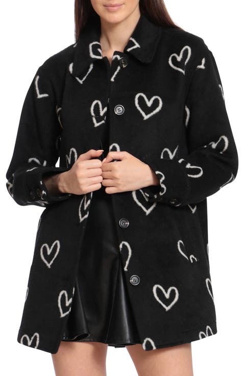 Heart Jacquard Coat