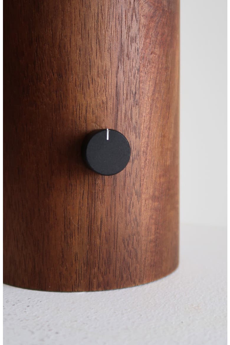 Oakley 13" Modern LED Walnut Wood Table Lamp with Cream Fabric Shade, Bulb Included, Alternate, color, Walnut