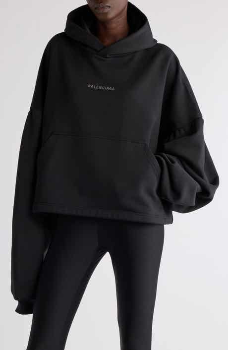 Crystal Logo Crop Cotton Archetype Fleece Hoodie
