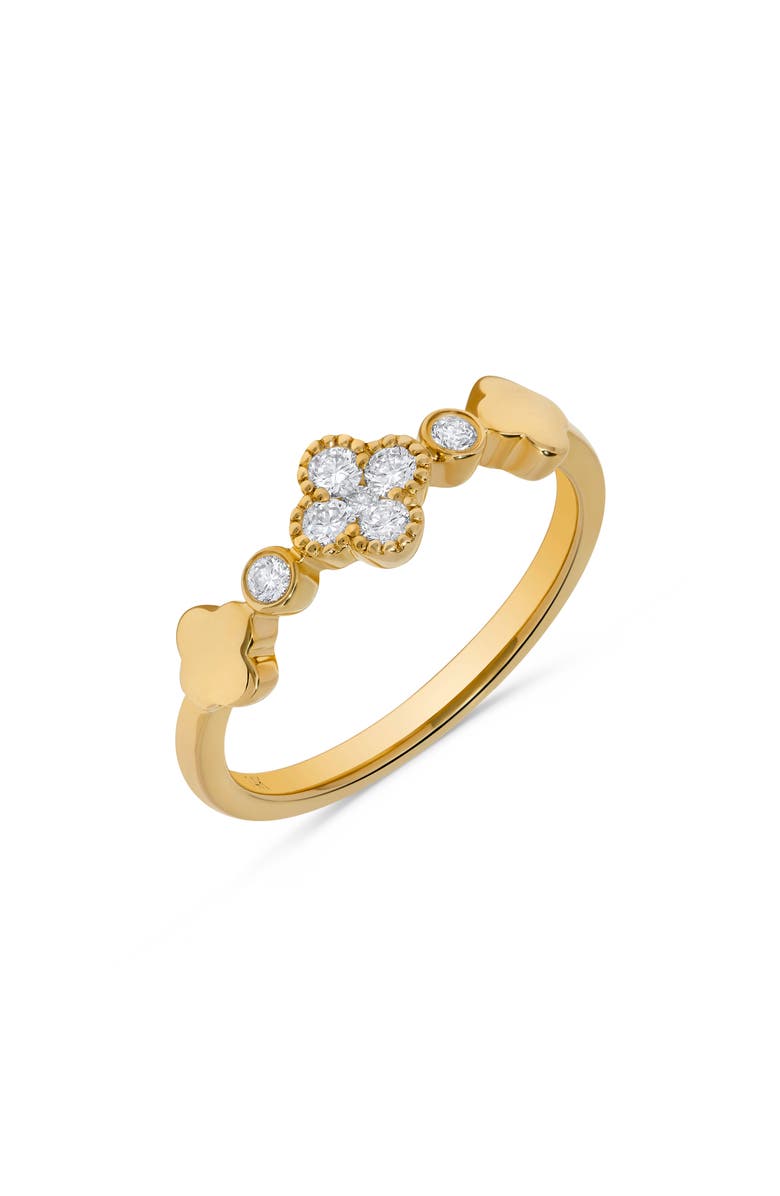 H.J. Namdar Diamond Clover Ring, Alternate, color, Yellow Gold
