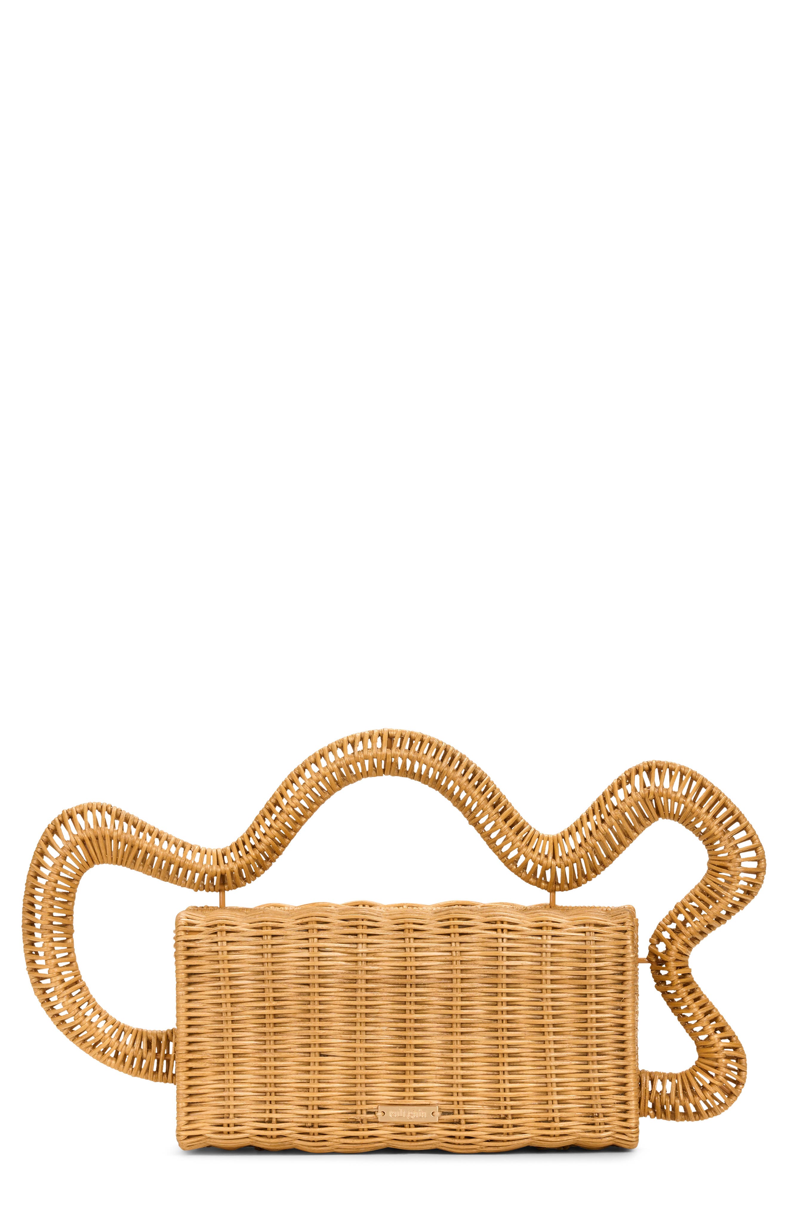 Cult Gaia Elsa Rattan Clutch, Main, color, 