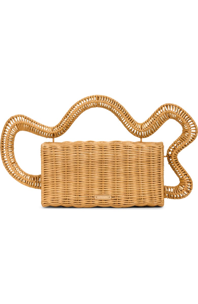 Cult Gaia Elsa Rattan Clutch, Main, color,
