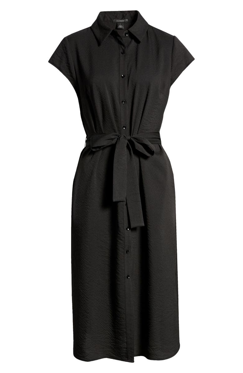 Halogen<sup>®</sup> Textured Tie Waist Shirtdress, Alternate, color,