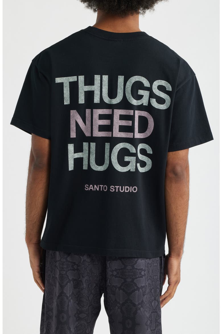 Thugs Need Hugs Graphic, Alternate, color, BLACK
