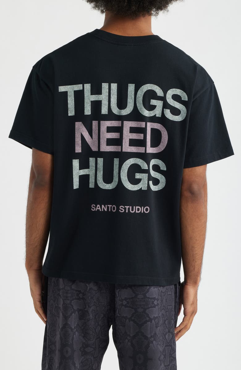 SANTO STUDIO Thugs Need Hugs Graphic, Alternate, color, Black