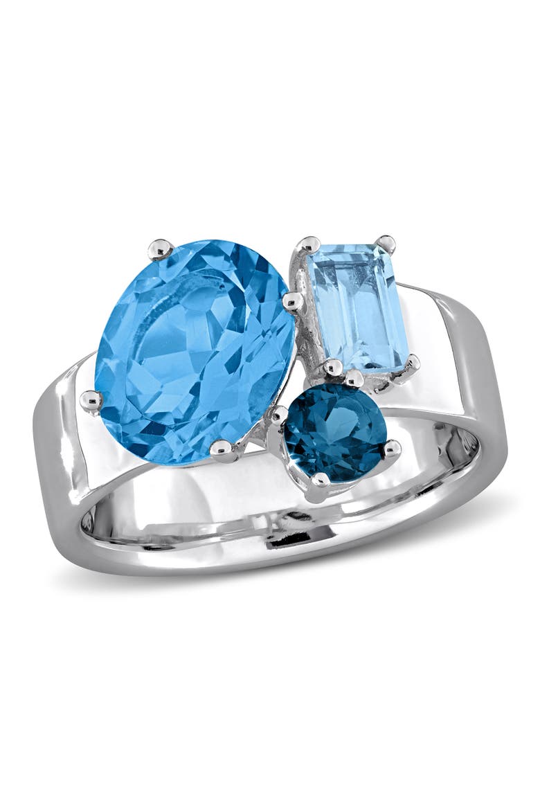 Multi Blue Topaz Ring Sterling Silver, Main, color, Blue Topaz