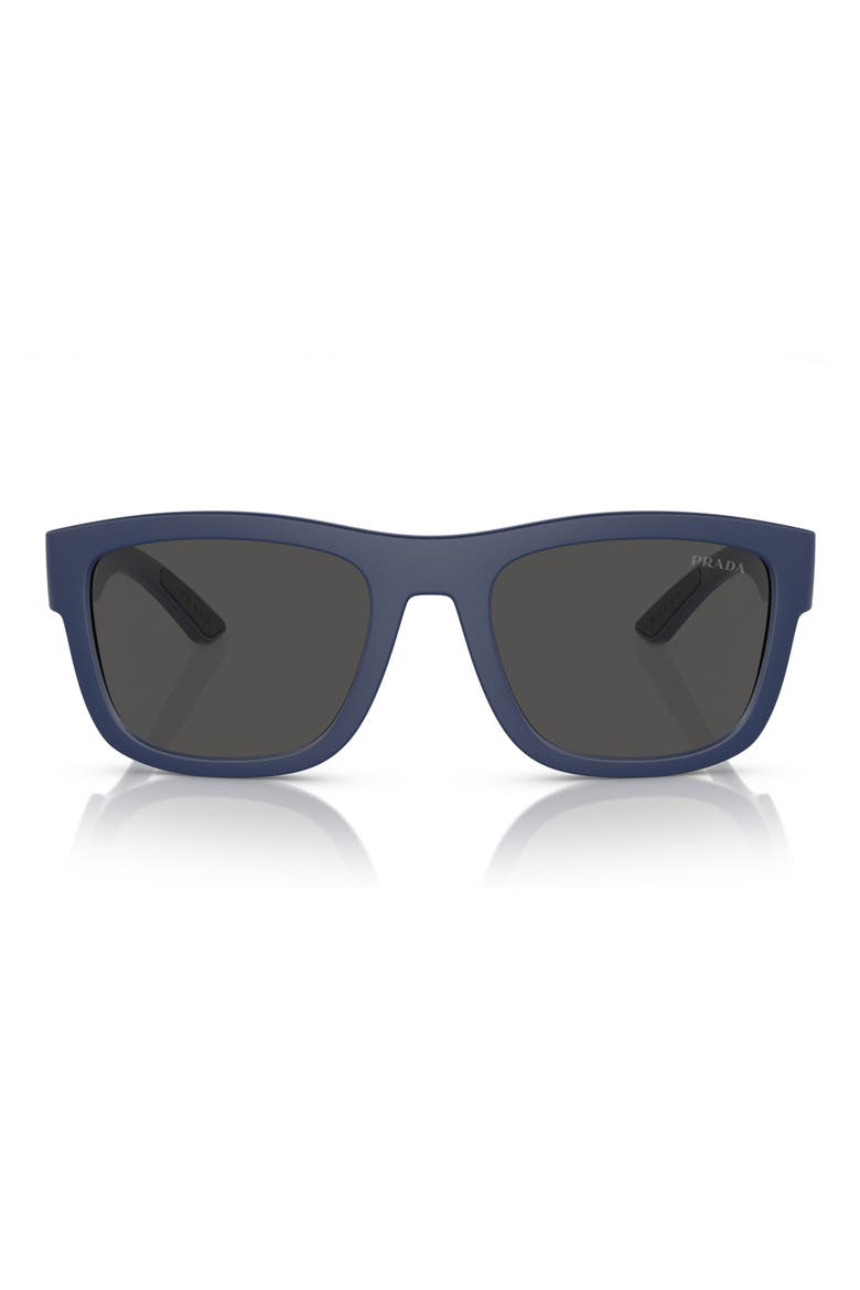 56mm Pillow Sunglasses, Main, color, BLUE RUBBER