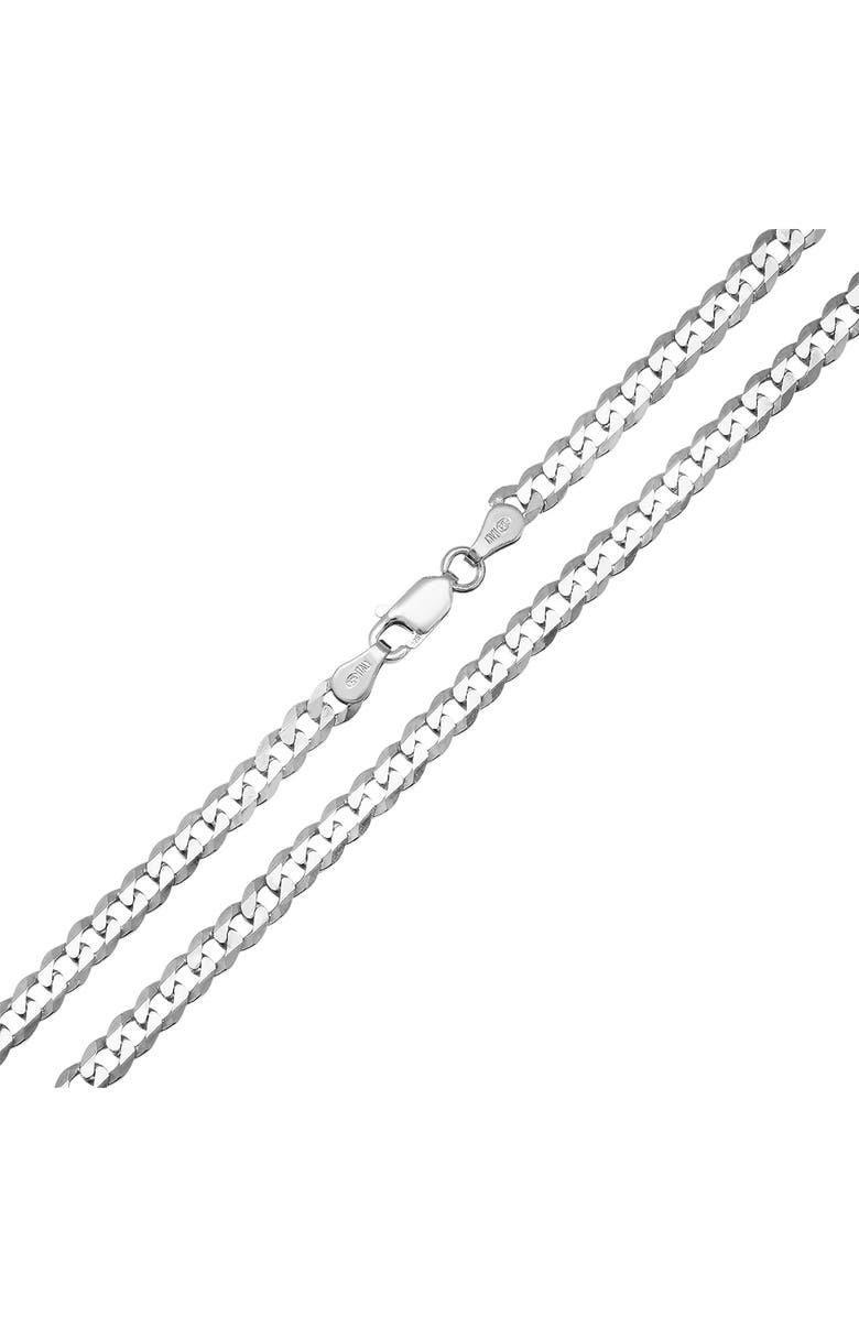 Queen Jewels Sterling Silver Italian Miami Cuban Curb Chain Necklace, Alternate, color, Silver