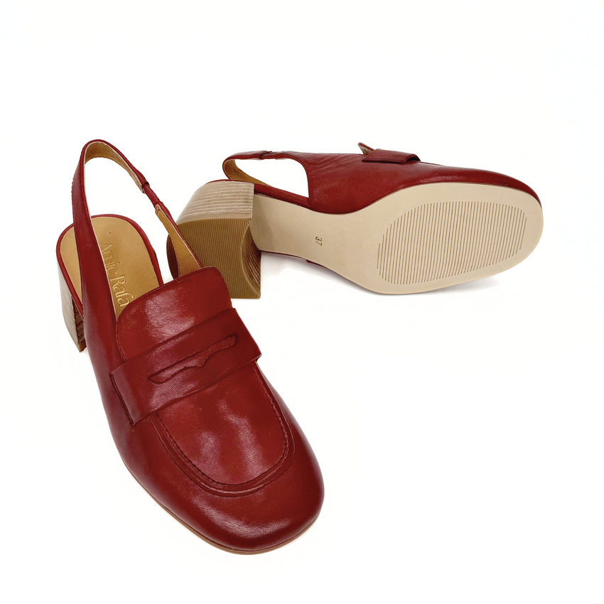 Glasgow Leather Mules, Alternate, color, Red