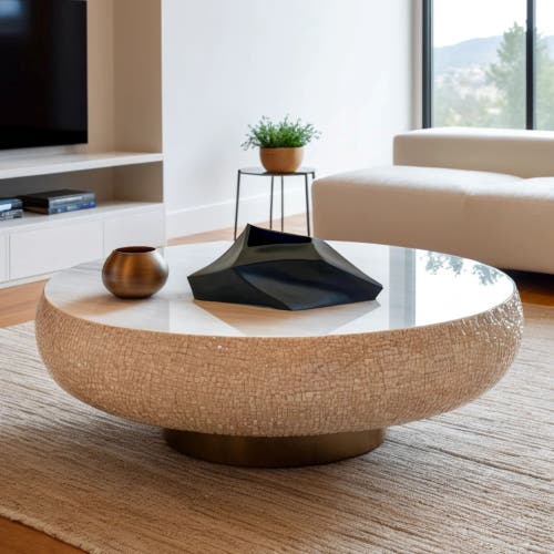 Dina Decor Geo Flat Vase In Black