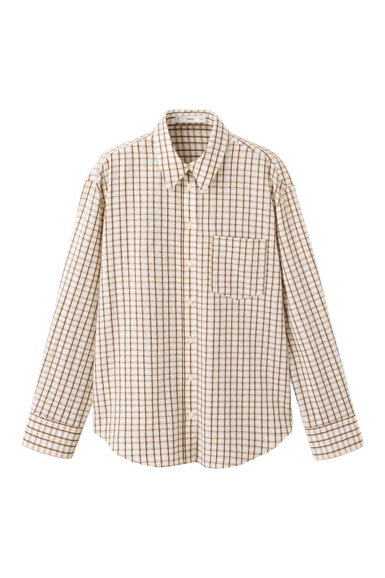 Checked Cotton Shirt, Alternate, color, BROWN