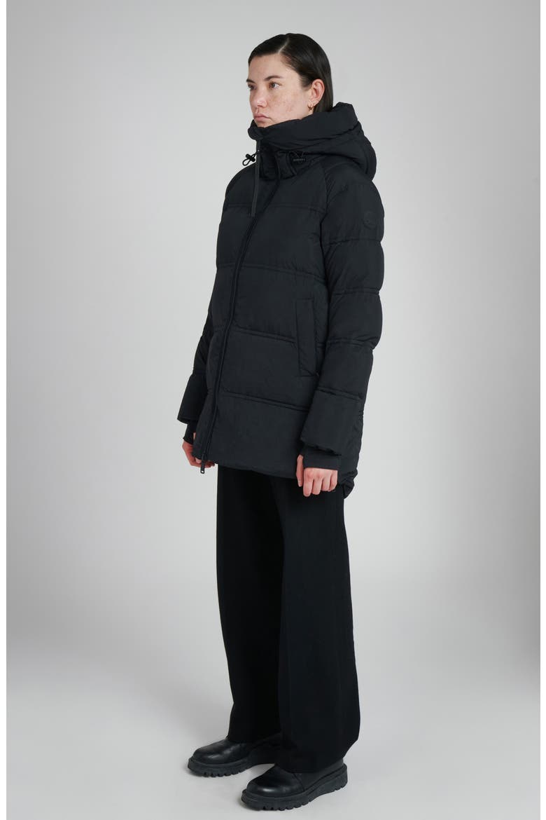 Orva Water Resistant Hooded Down Puffer Jacket, Alternate, color, BLACK