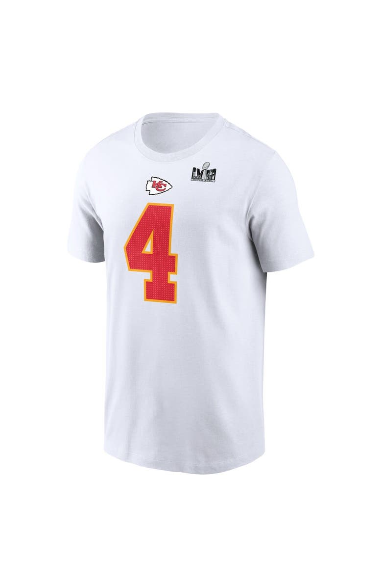Nike Men's Nike Rashee Rice White Kansas City Chiefs Super Bowl LVIII Patch Player Name & Number T-Shirt, Alternate, color, 