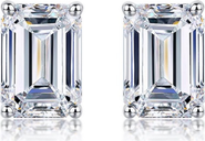 DLORIA Valentina Moissanite 1 ct. Emerald Cut Stud Earrings in Gold Vermeil