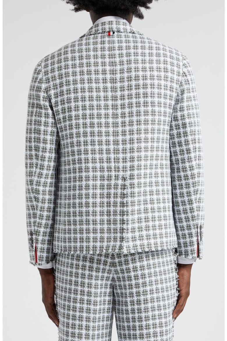 Unconstructed Fit Fray Edge Plaid Sport Coat, Alternate, color, MEDIUM GREY
