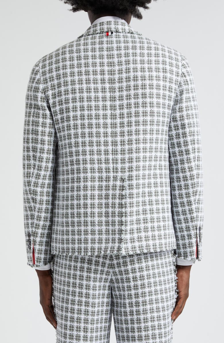 Thom Browne Unconstructed Fit Fray Edge Plaid Sport Coat, Alternate, color, 