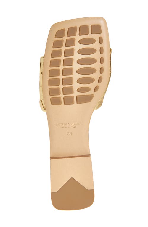 Bottega Veneta Parco Intrecciato Slide Sandal In Gold