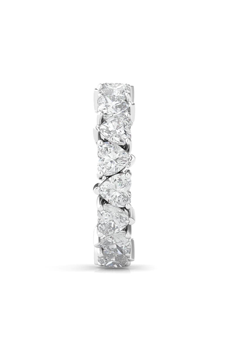 HauteCarat Alternating Hearts Lab Created Diamond Eternity Ring, Alternate, color, White Gold