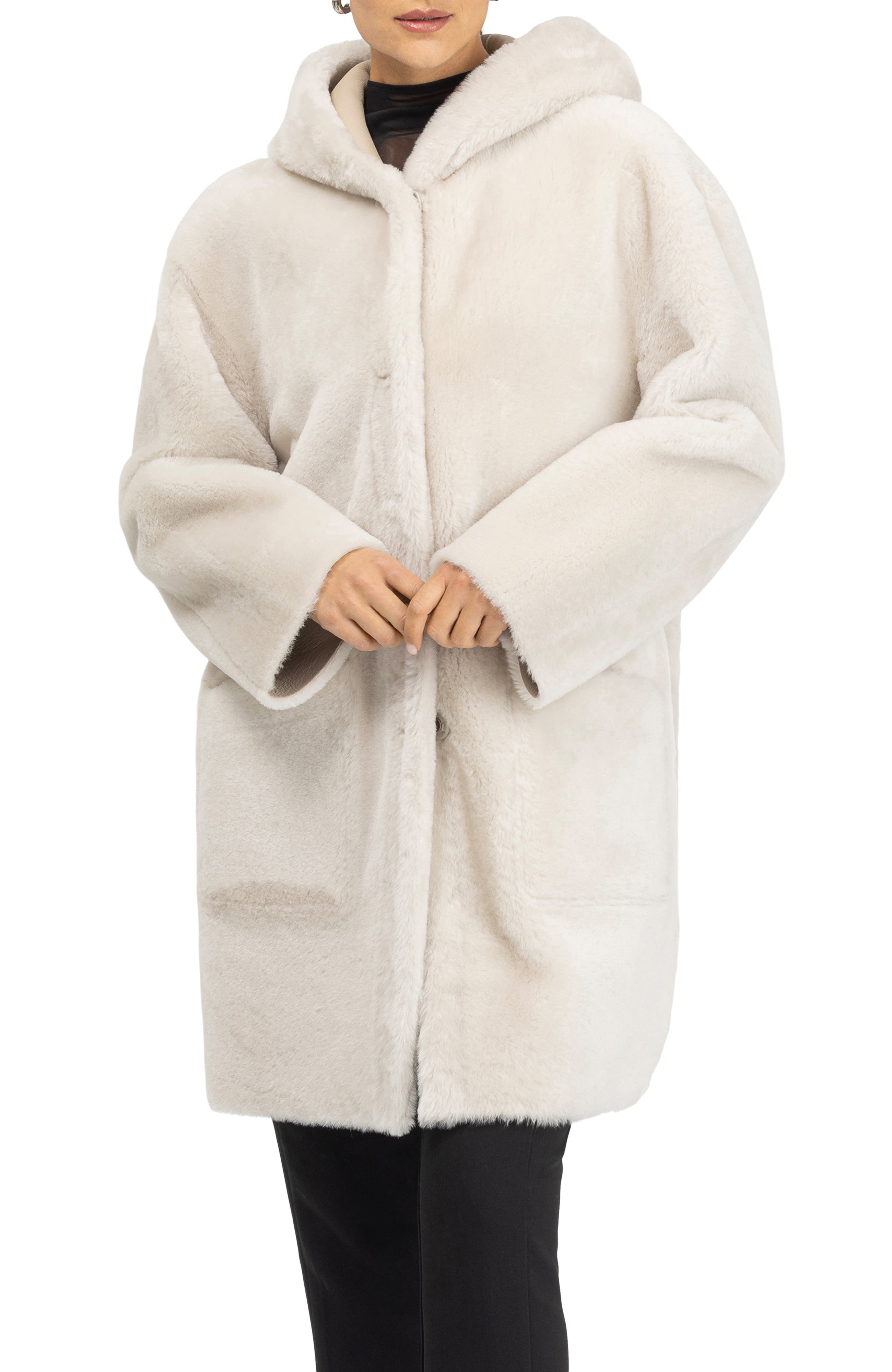 Merino Genuine Shearling Hooded Jacket