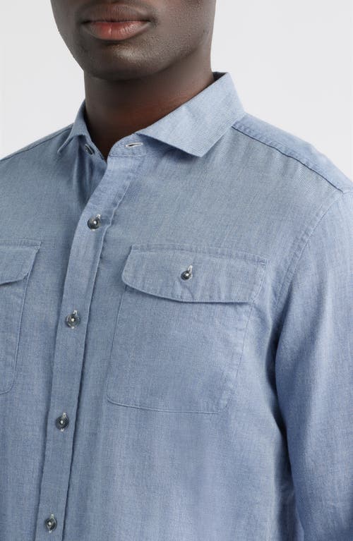 Johnnie-o Alpond Hangin' Out Cotton Button-up Shirt In Blue