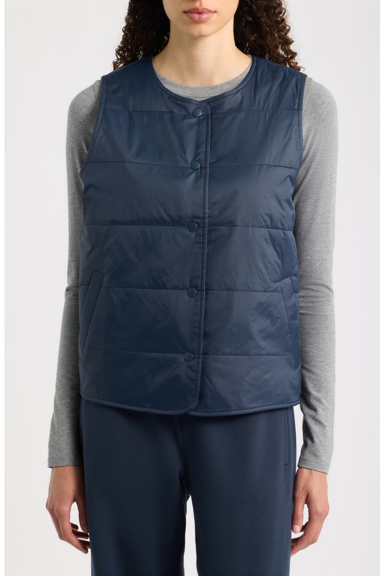 Round Neck Quilted Vest, Alternate, color, MARITIME