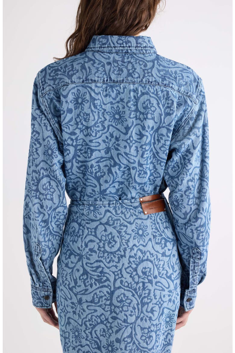 Cheers Lasered Denim Shirt, Alternate, color, BLUE