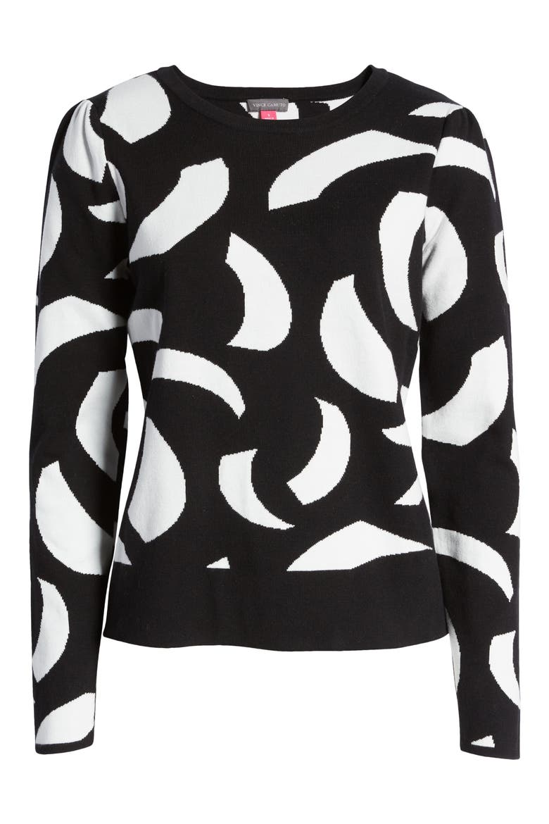 Swirl Jacquard Pullover Sweater, Alternate, color, RICH BLACK