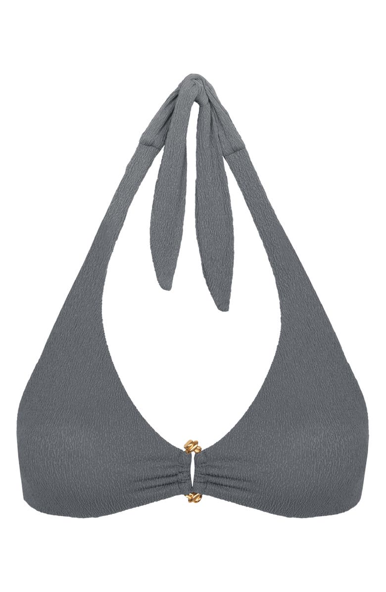 ViX Paula Hermanny Nika Alanna Halter Bikini Top, Alternate, color, Grey