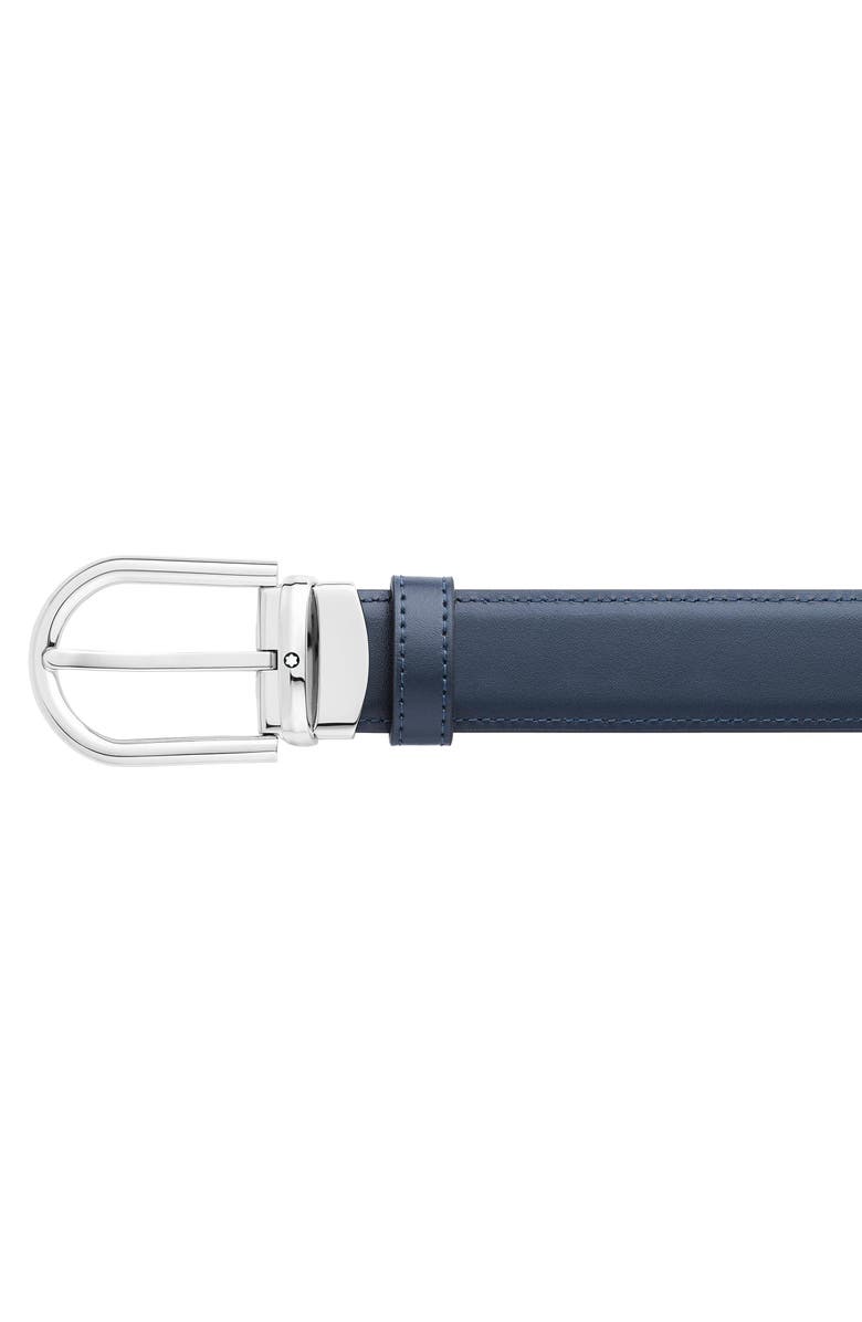 Montblanc Reversible Horseshoe Buckle Leather Belt, Alternate, color, Black And Blue