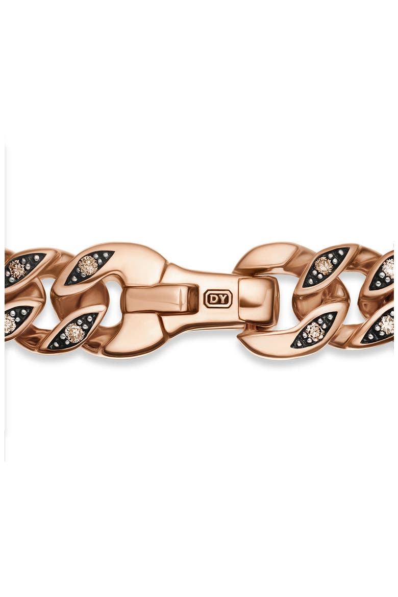 6mm Men's Pavé Cognac Diamond Curb Chain Bracelet, Alternate, color, 18K ROSE GOLD/ DIAMOND