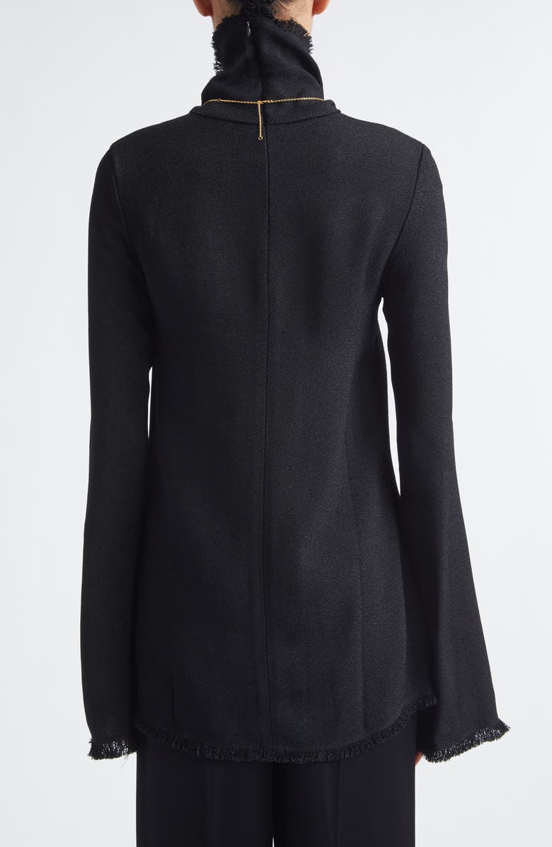 TOTEME Slim Fit Fray Edge Top, Alternate, color, Black