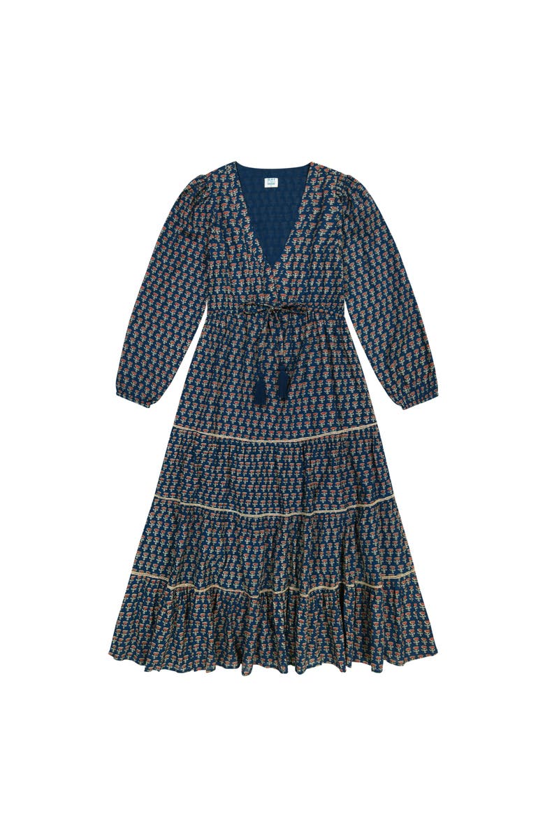 Mer St. Barth Odette Maxi Dress, Main, color, Blue Floral Block Print