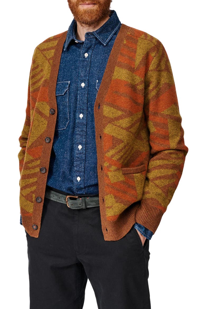 Blake Wool Cardigan, Alternate, color, Rust Mix