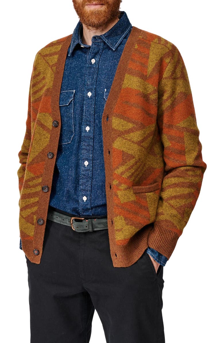 Aubin Blake Wool Cardigan, Alternate, color, Rust Mix