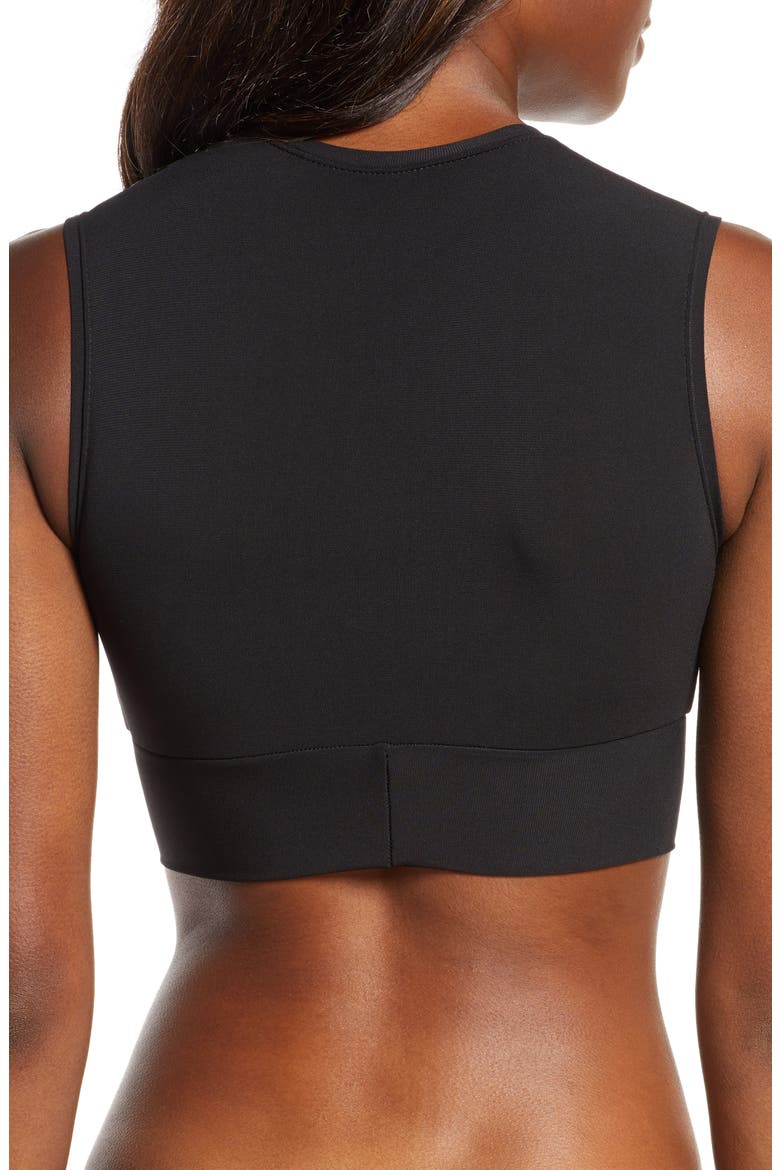 Ava Longline Knot Front Bikini Top, Alternate, color, BLACK