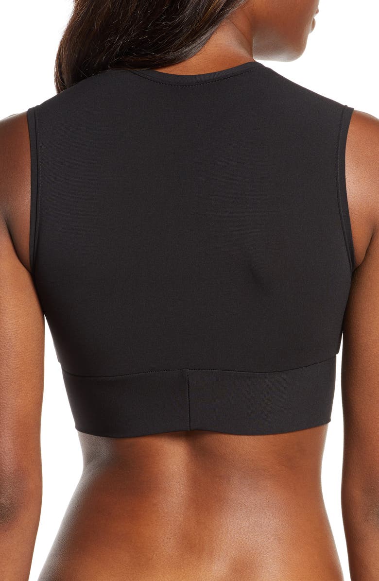 Robin Piccone Ava Longline Knot Front Bikini Top, Alternate, color, 