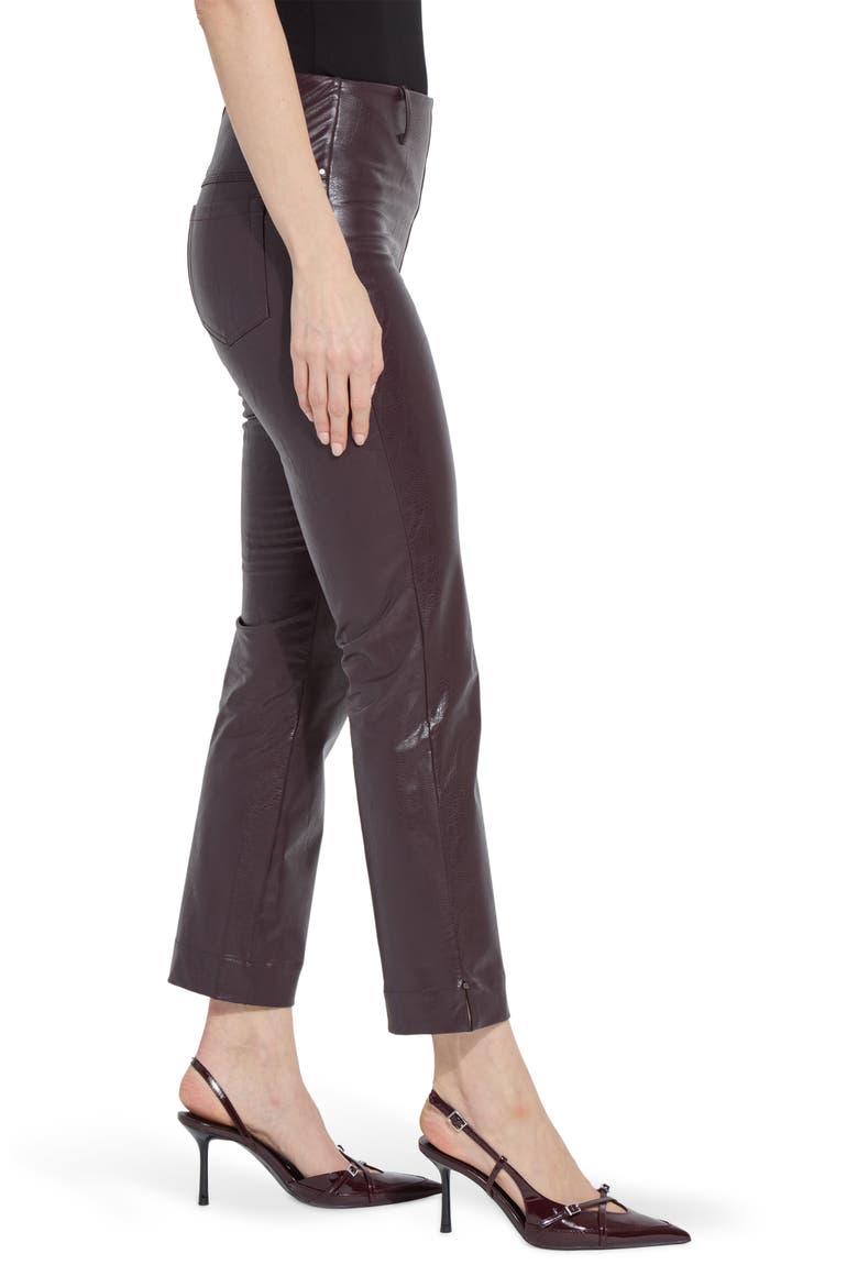 Percy Faux Leather Ankle Pants, Alternate, color, PINOT NOIR