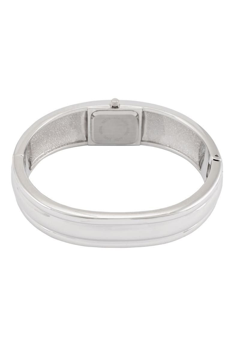 Fashion Crystal Accented Cuff Bangle- 18MM, Alternate, color, Silver