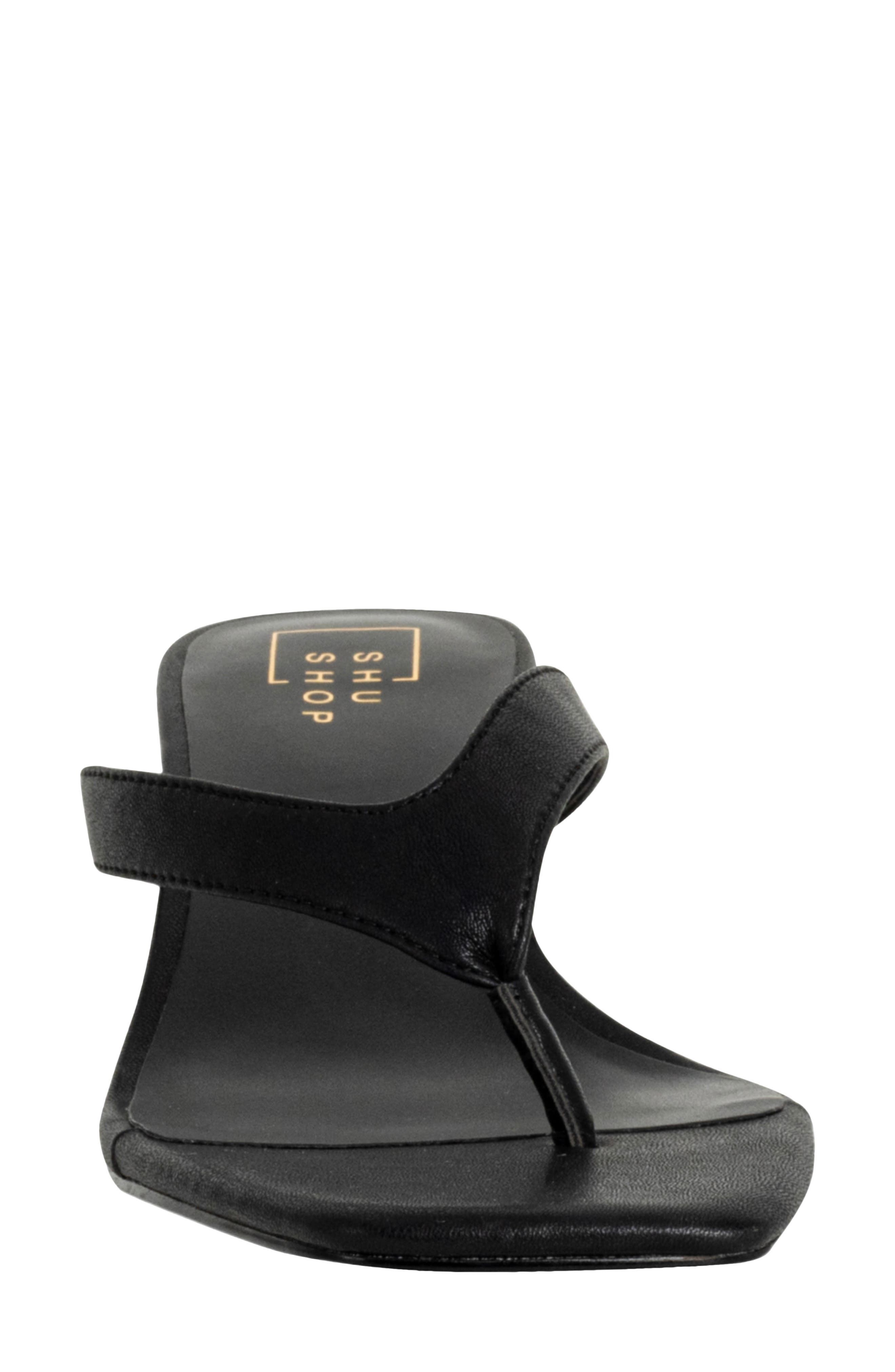 SHUSHOP Franny Kitten Heel Flip Flop, Alternate, color, Black