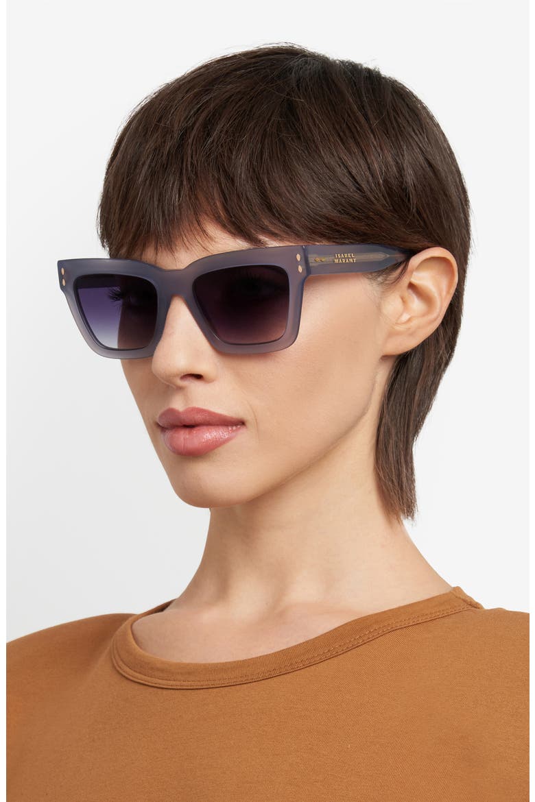 53mm Gradient Rectangular Sunglasses, Alternate, color, GREY/ DARK GREY SF