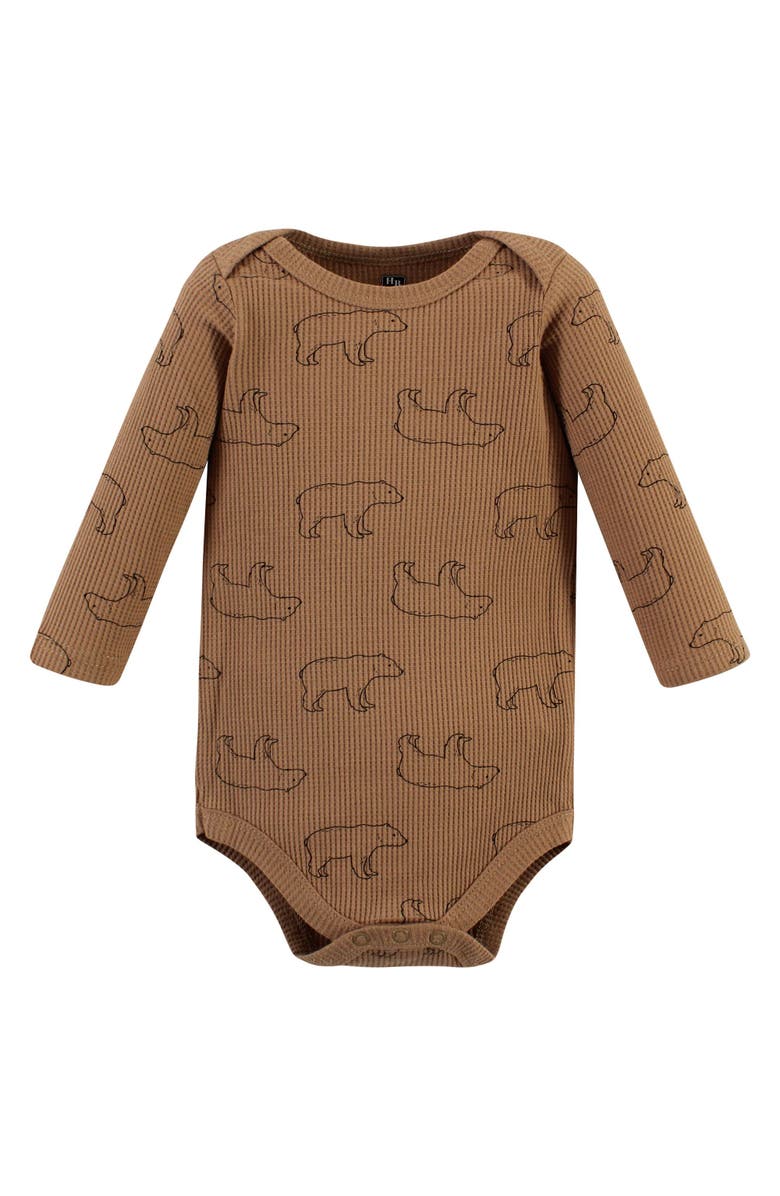 Hudson Baby Thermal Long Sleeve Bodysuits, Alternate, color, Bear Tree