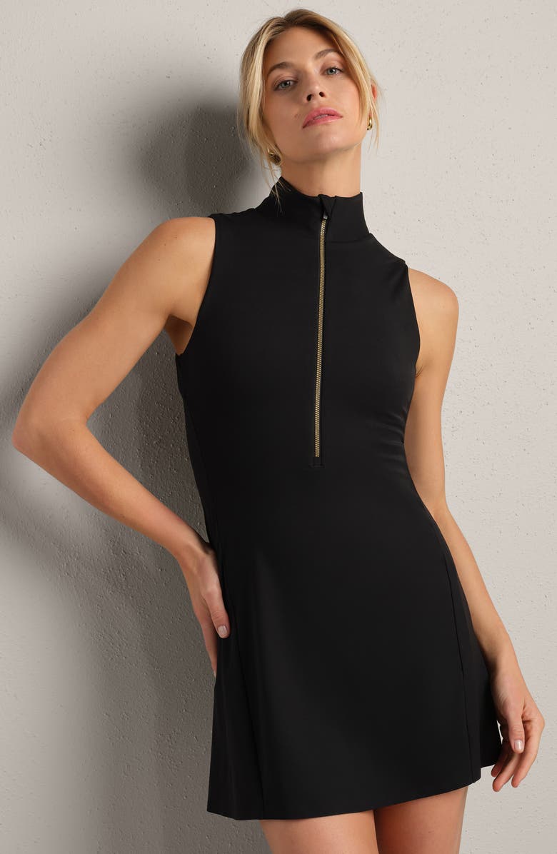 Rhone Revive Mock Neck Minidress, Alternate, color, Black